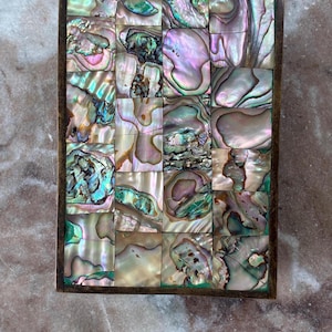 Brass Abalone and Rosewood Box from Mexico