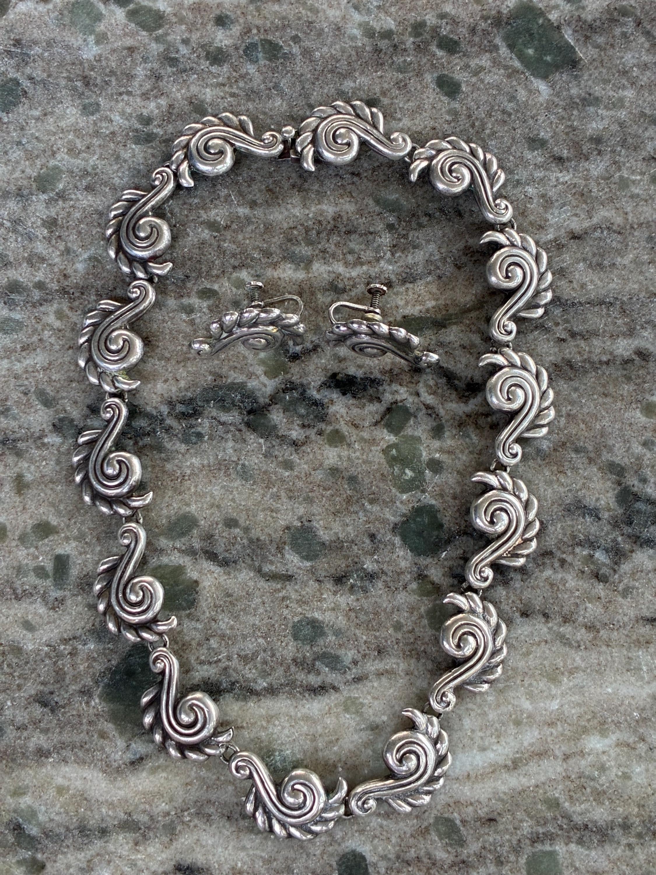 Vintage Taxco Mexico Silver Necklace - Etsy