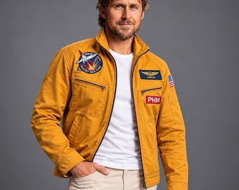 Project Hail Mary Utility Jacket, Sci Fi Astronaut Mission Patches, Yellow Ryan Gosling Cosplay, Halloween Gift