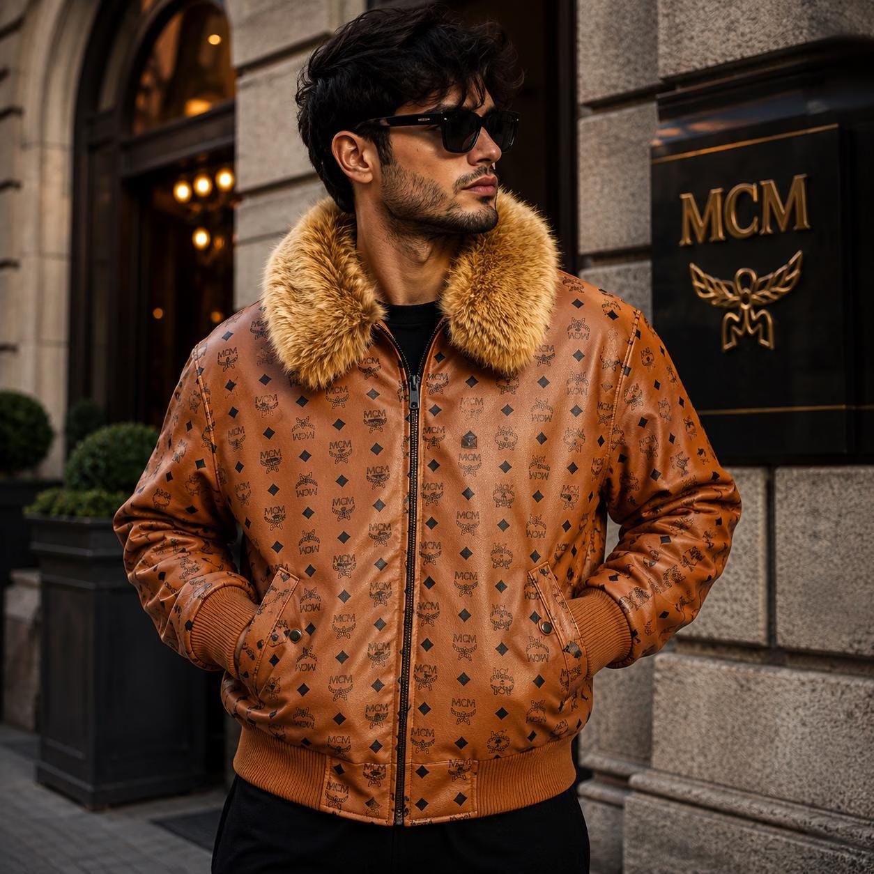 mcm ライダースジャケット Mcm Leather Jacket - Etsy