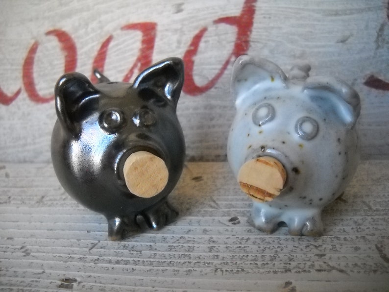 Salt Cellar Salt Pig Salt and Pepper pair