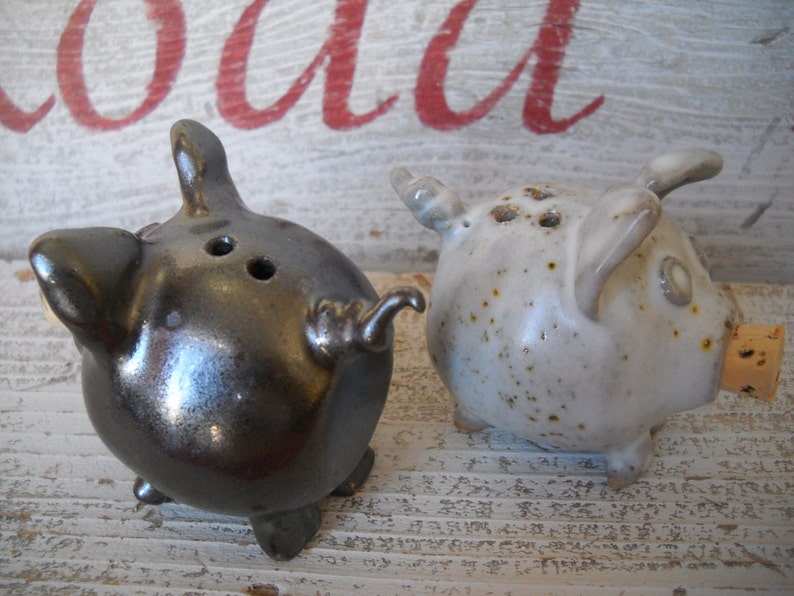 Salt Cellar Salt Pig Salt and Pepper pair