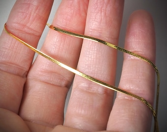 14k Gold Herringbone Chain 18" Necklace