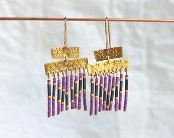 Art Deco Celestial Fringe Earrings