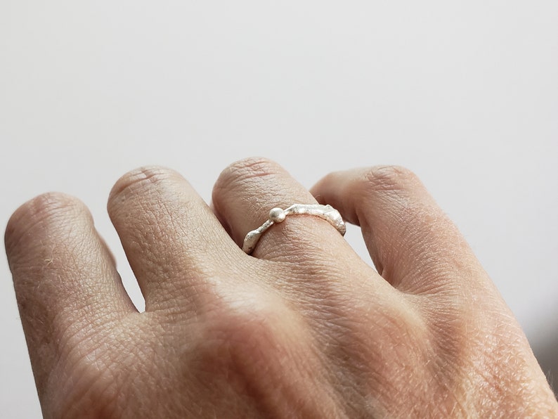 Size 6.75 Organic Molten Recycled Silver Ring