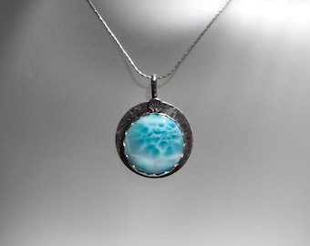 Sterling Silver Larimar Ocean Pendant