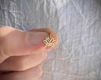 Petite Lotus Flower 14k Gold Pendant
