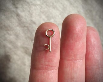 Tiny 14k Gold Key Charm/Pendant