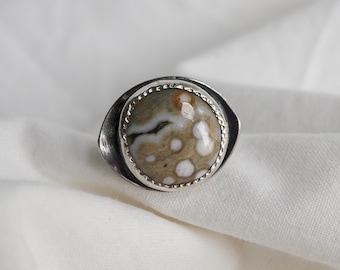 Nature's Eye Ring with Orbicular Ocean Jasper