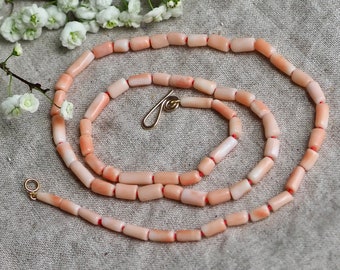 Japanese Coral Necklace, Pink Coral Necklace, Long Coral Beads, 22” Layer Coral, Momo Coral Necklace, Precious Pink Coral Beads, Luxe Beads