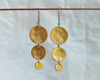 Celestial Map Golden Earrings