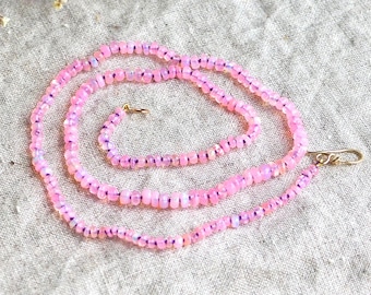 Apple Blossom Necklace Pink Hand-Knotted Opal Necklace