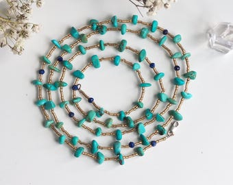 Turquoise & Lapis Lazuli Beaded Necklace