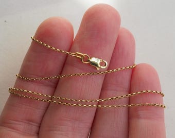Solid 14k Gold Rolo Chain, 18" Long with Lobster Clasp