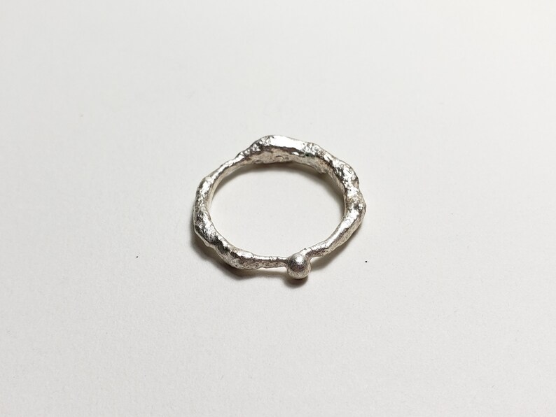 Size 6.75 Organic Molten Recycled Silver Ring
