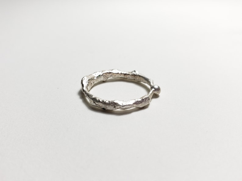 Size 6.75 Organic Molten Recycled Silver Ring