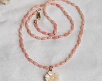 Hand-Knotted Japanese Pink Coral Sakura Necklace