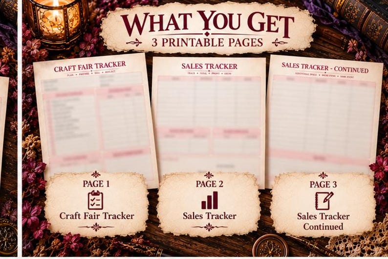 Craft Fair Sales Tracker Printable | Market Inventory, Expenses & Event ...