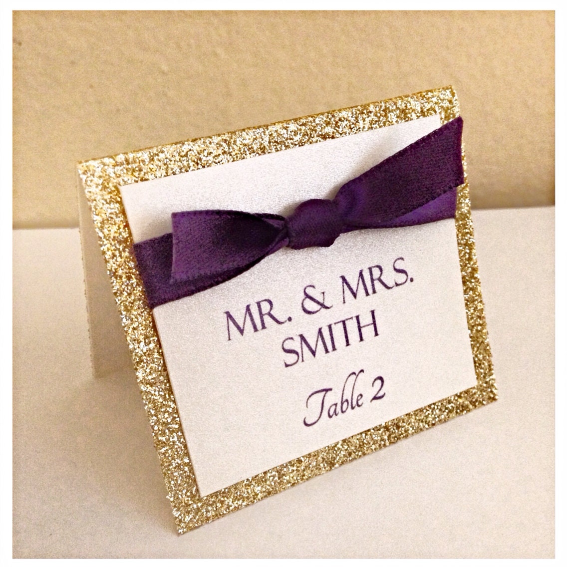 Gold wedding place cards wedding seating cards Gold glitter Etsy