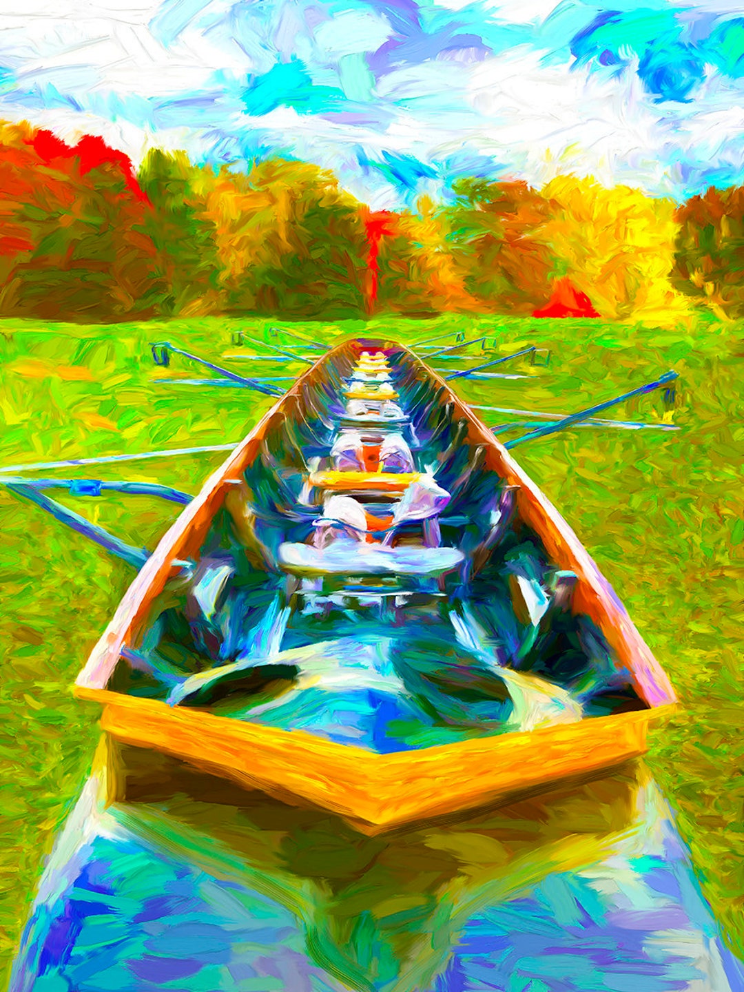 Rowing Shell Impressionistic Canvas Print - Etsy