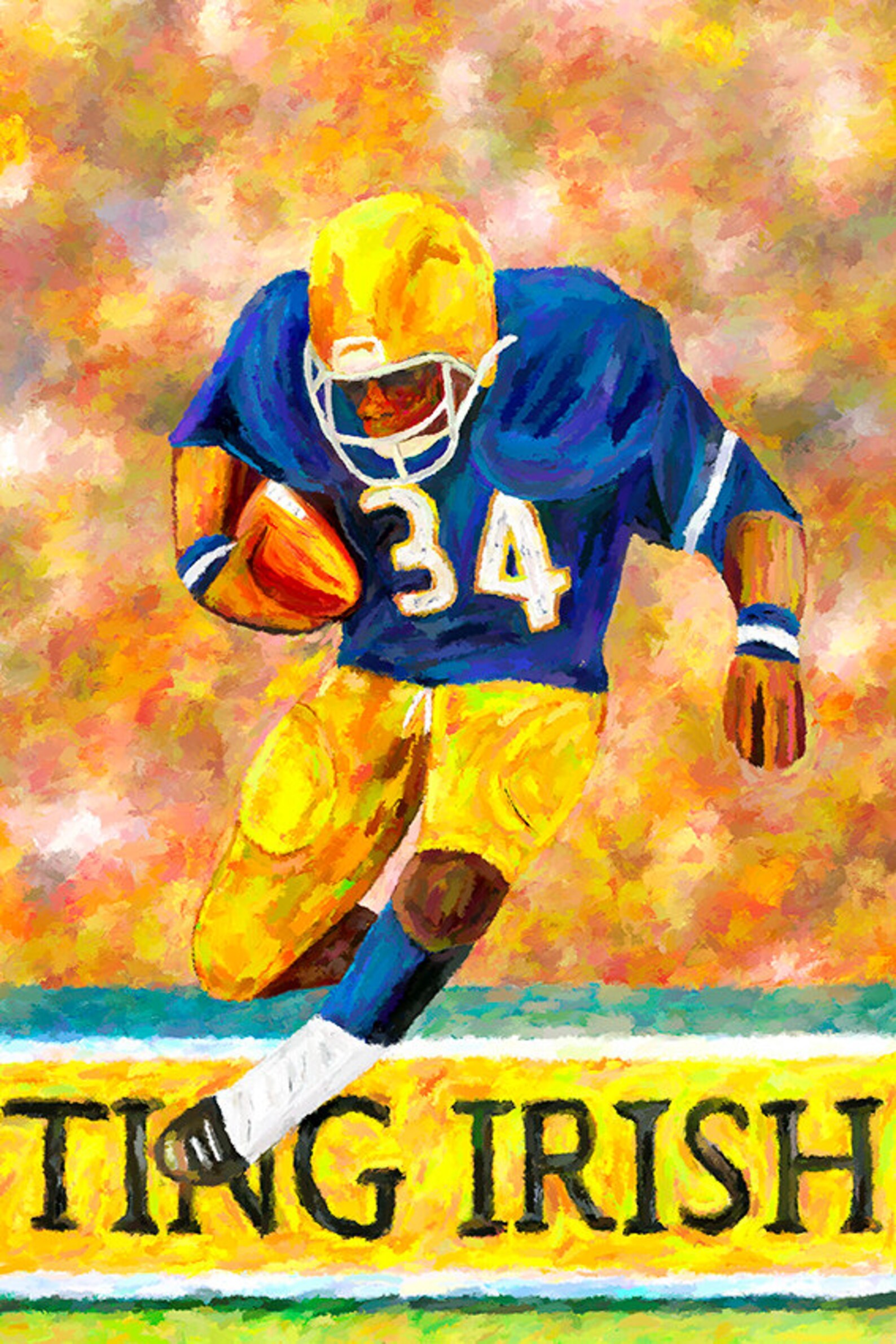 Notre Dame Football Canvas Fine Art Print Fighting Irish Etsy