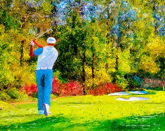 Masters Golf Augusta Approach Shot Print