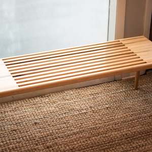 3660 Maple Centered Slat Bench/Table with Maple legs image 3