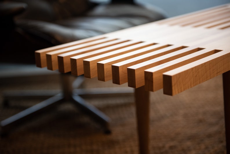 3660 Maple Two thirds open slat bench or table image 6