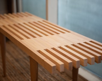 36"-60" Maple Two thirds open slat bench or table