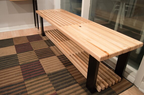 3660 Maple Bench Coffee Table With Shoe Rack Or Etsy