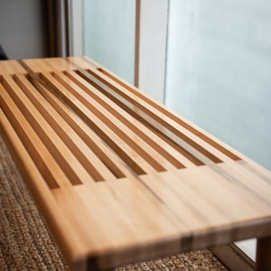3660 Maple Centered Slat Bench/Table with Maple legs image 5