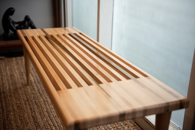 3660 Maple Centered Slat Bench/Table with Maple legs image 5