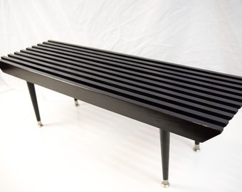 36"-60" High Gloss Black Slat Table