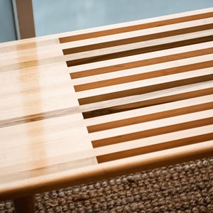 3660 Maple Centered Slat Bench/Table with Maple legs image 4