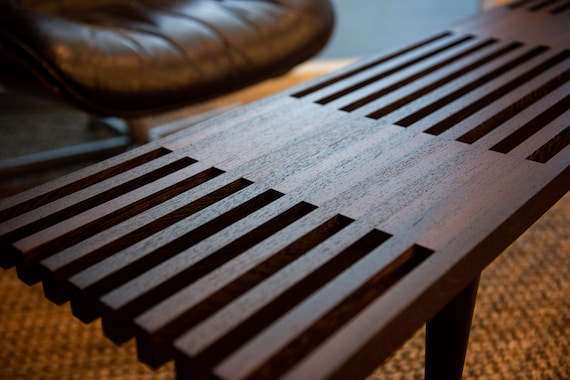 a.depeche / アデペシュ　solo slat coffee table Wenge Wood Entryway Bench or Coffee Table - Mid Century Modern