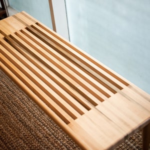 3660 Maple Centered Slat Bench/Table with Maple legs image 6