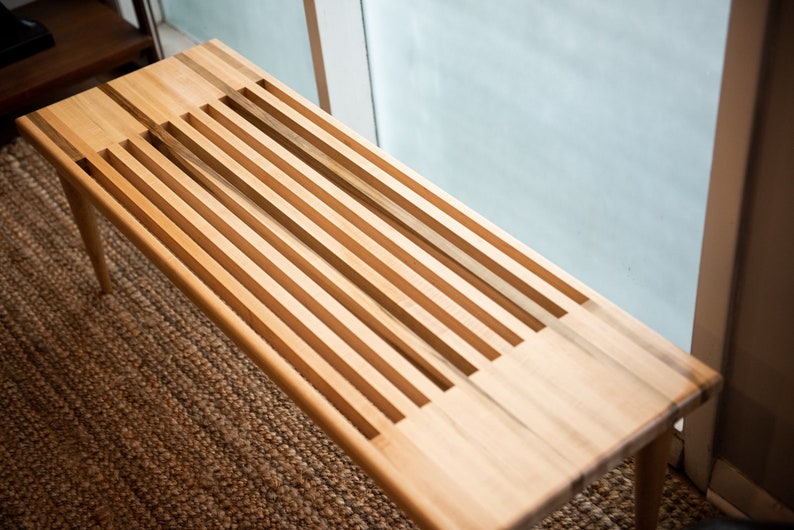 3660 Maple Centered Slat Bench/Table with Maple legs image 6