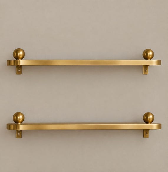 Luxury Brass Floating Wall Shelves | Elegant Modern Home Decor best seller