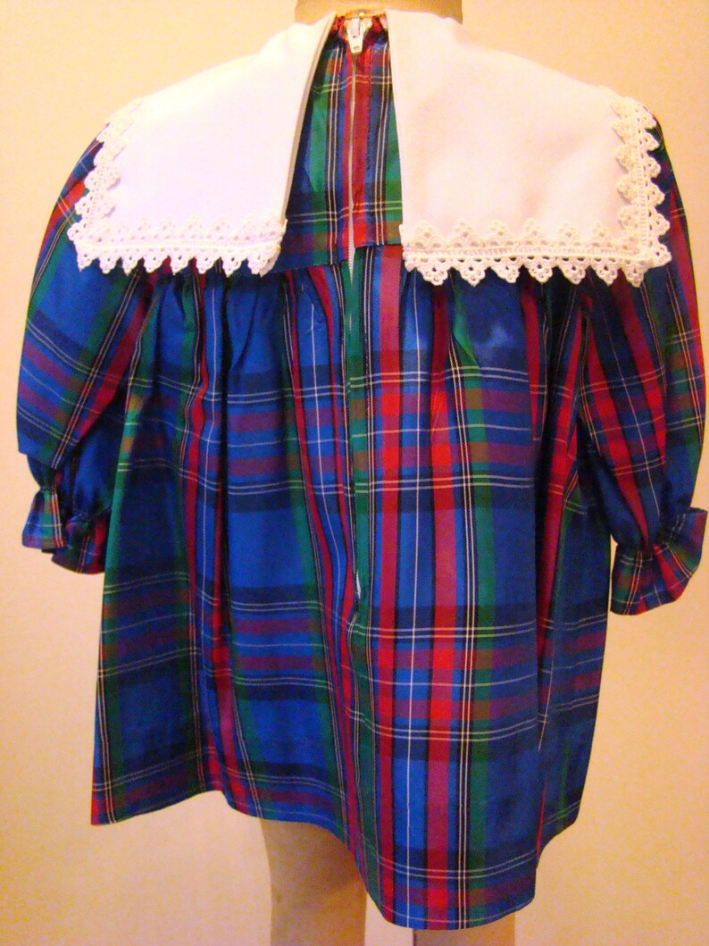 Girls Blue Holiday Plaid Dress   sizes 6 months and 4T image 1