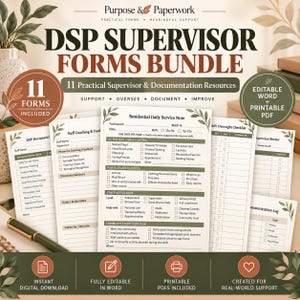DSP Supervisor Forms Bundle | Staff Coaching, Documentation Audit (Word & PDF)