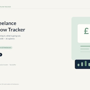 Notion för kassaflödesspårning för frilansare i Storbritannien | Faktura och skatteavsättning för enskild näringsidkare (digital nedladdning)