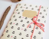 Carnet A6 fait main : "Ancres marines"