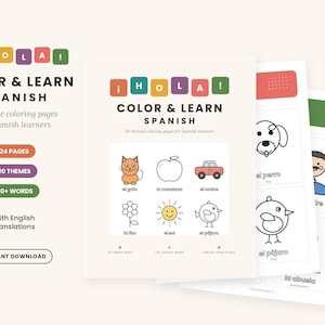 Color and Learn Spanish Coloring Pages for Kids