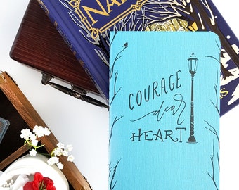 Courage Dear Heart Journal — Hand Lettered 80-page Notebook or Planner — Aslan, Narnia, CS Lewis