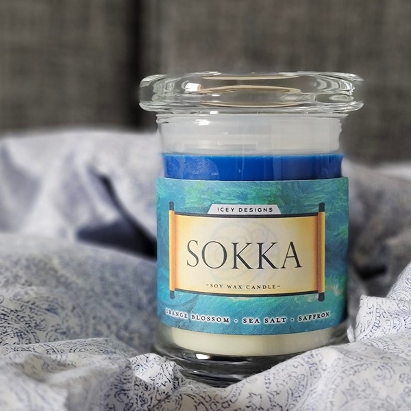 Sokka // Le dernier maître de l’air // Bougie de soja parfumée en pot d’anime de 8 oz