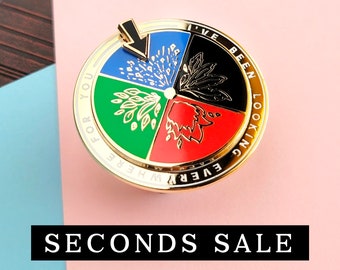 SECONDS: I've Been Looking Everywhere For You // Spinner Enamel Pin