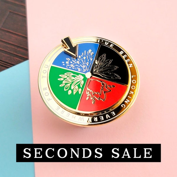 SECONDS: I've Been Looking Everywhere For You // Spinner Emaille Pin