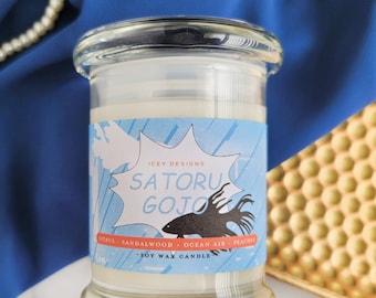 Satoru Gojo Candle // Jujutsu Kaisen Inspired 8oz Jar Scented Soy Candle