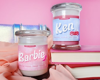 Barbie and Ken // 8oz Jar Tropical Scented Soy Candle