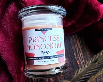 Princess Mononoke Inspired Candle // 8oz Jar Scented Soy Candle